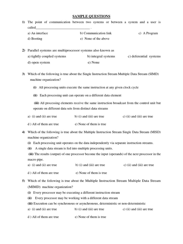 Sample Questions+ | PDF | Multi Core Processor | Computer Data Storage