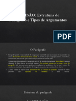 Revisão Paragrafo Tipos de Argumentos