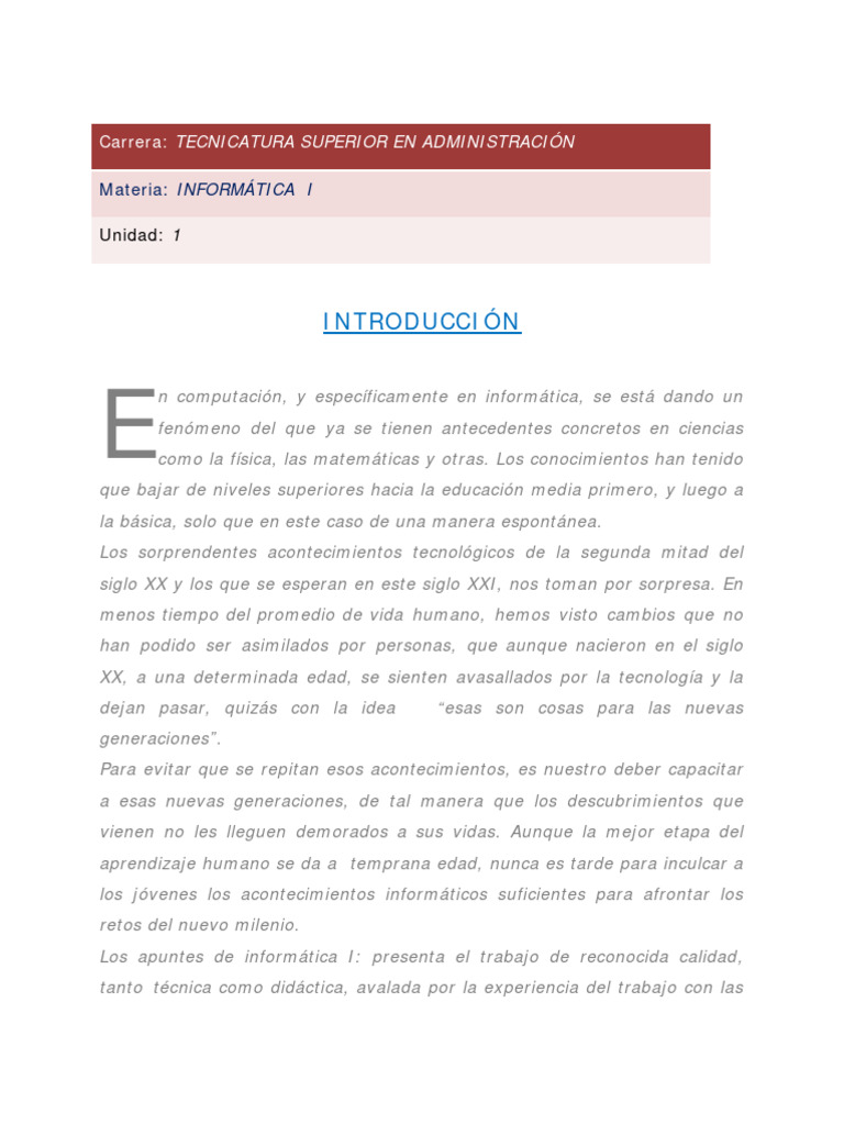 MD1 Introduccion A La Informatica | PDF | Hardware de la computadora ...