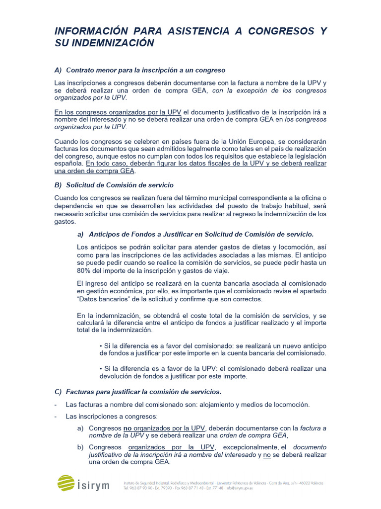 2023 - Información para Asistencia A Congresos y Su Indemnización | PDF ...