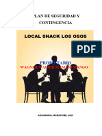 Plan de Seguridad y Contigencia Restaurante Sabor Criollo