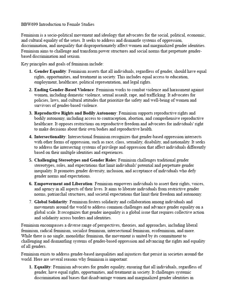 Understanding Feminism and Gender Equality | PDF | Feminism | Gender ...
