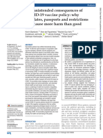 The Unintended Consequences of COVID-19 Vaccine Policy Why Mandates, Passports and Restrictions May Cause More Harm Than Good