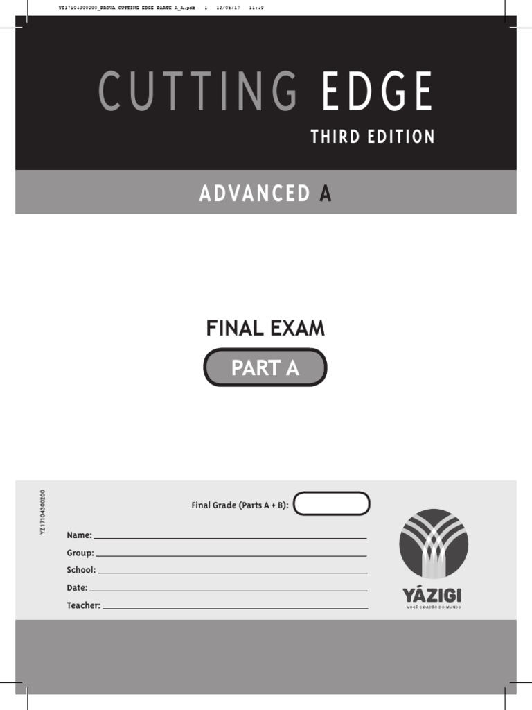 Cutting Edge Advanced Final Exam Pdf