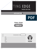 Cutting Edge Advanced B Part A Final Exam Student