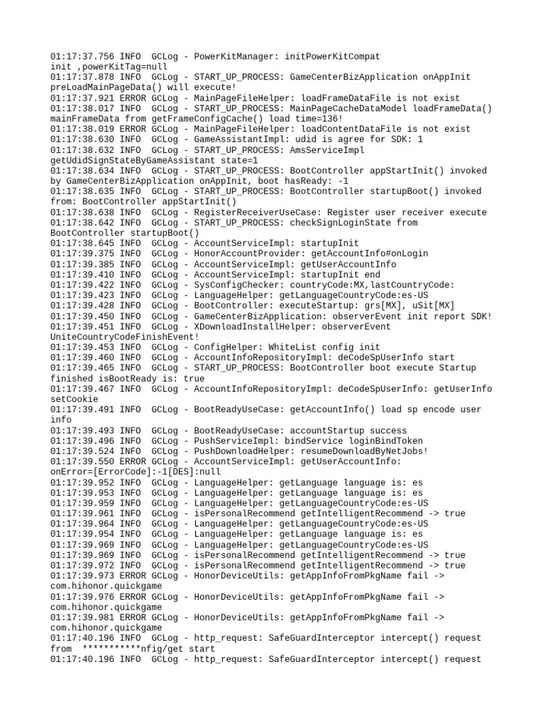 GameCenter Startup Log Analysis | PDF | Computing | Software