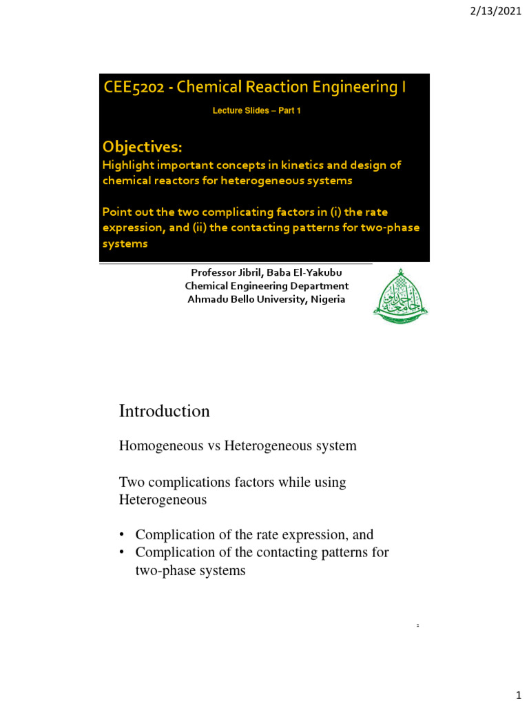Kinetics and Design of Heterogeneous Reactors | PDF | Catalysis ...