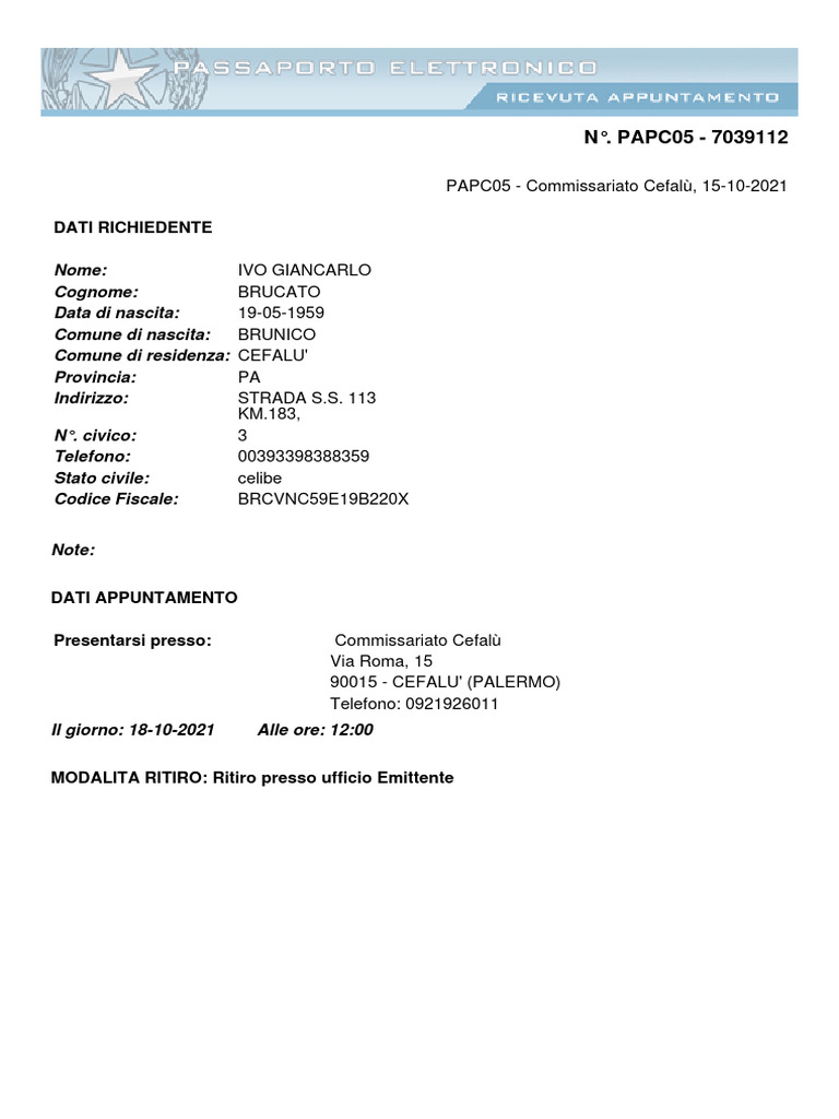 Ricevuta | PDF