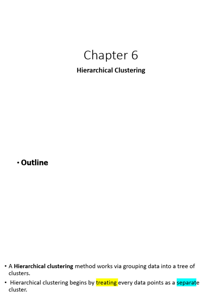 6 - Chapter 6 - Hierarchical Clustering | PDF | Cluster Analysis ...