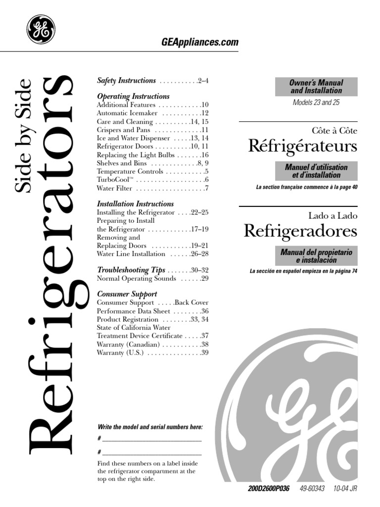 GE REFRIGERATOR TROUBLESHOOTING MANUAL PDF DOWNLOAD visual data 6