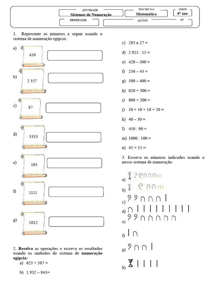Sistema de Numeração 6º Ano-04-04 | Download grátis PDF | Matemática