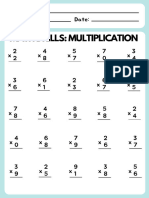 Math Drills Multiplication Worksheet