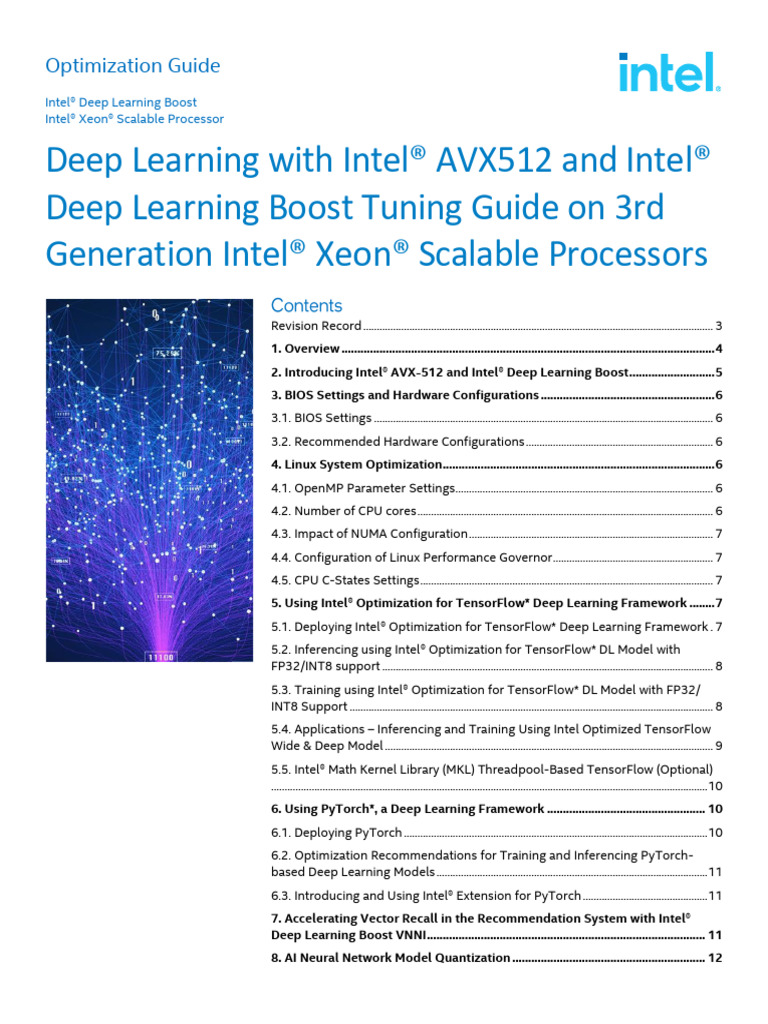Deep learning with intel avx512 and intel deep learning boost tuning
