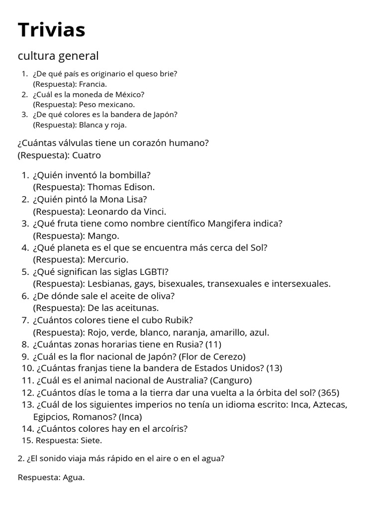 Trivias de Cultura General y Más | PDF | Pixar