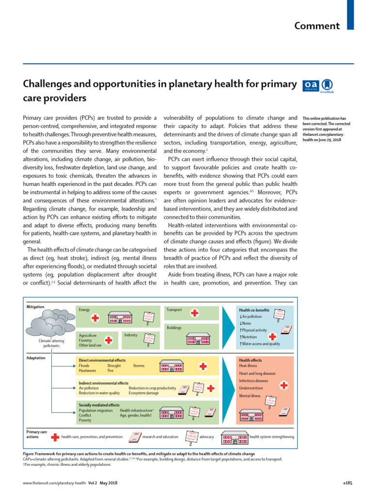 Primary Care's Role in Planetary Health | PDF | Climate Change ...