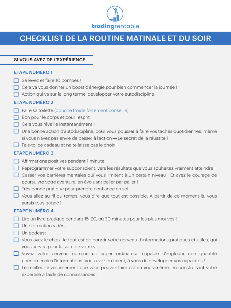 Routine Matinale et Soirale Efficace | PDF