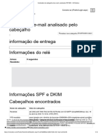 Analisador de Cabeçalho de E-Mail, Analisador RFC822 - MxToolbox