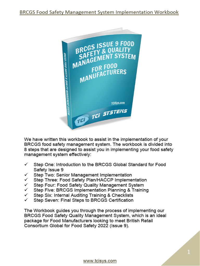 BRCGS Food Safety System Workbook | PDF | Food Safety | Hazard Analysis ...