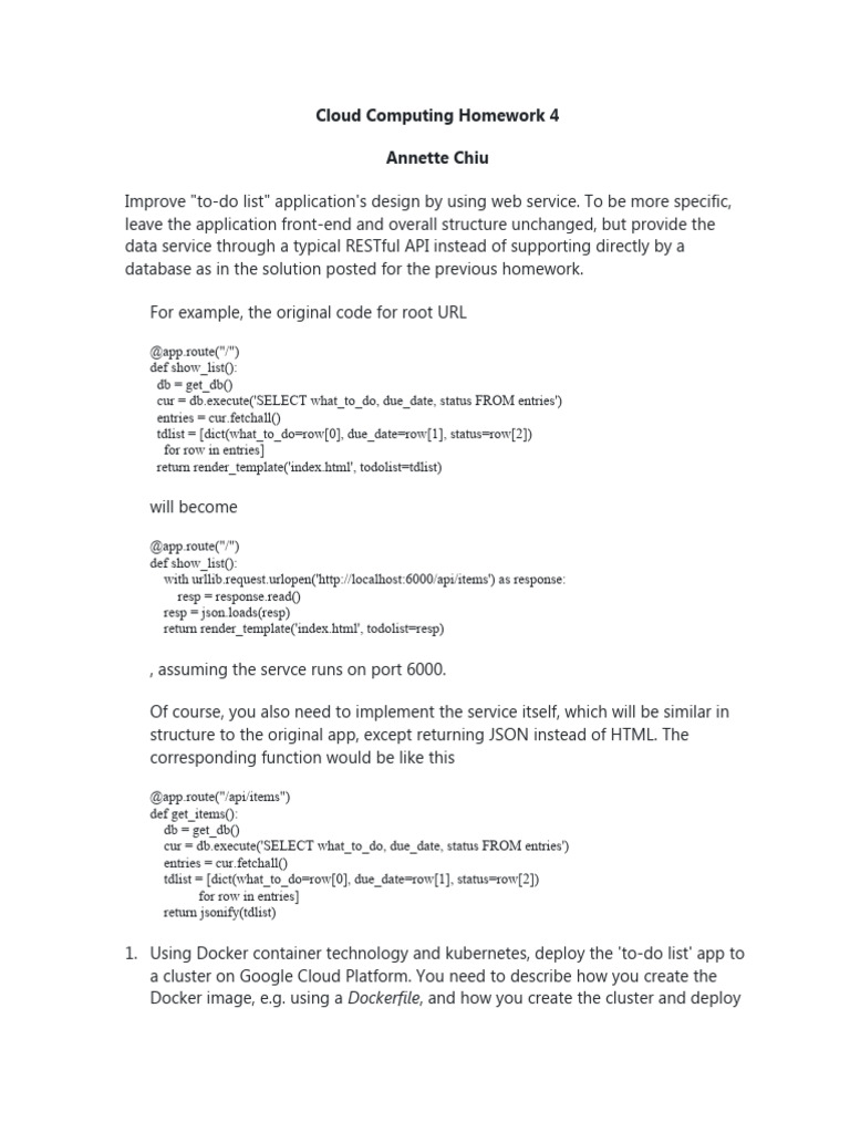 Optimize To-Do List App with REST API | PDF | Computing | System Software