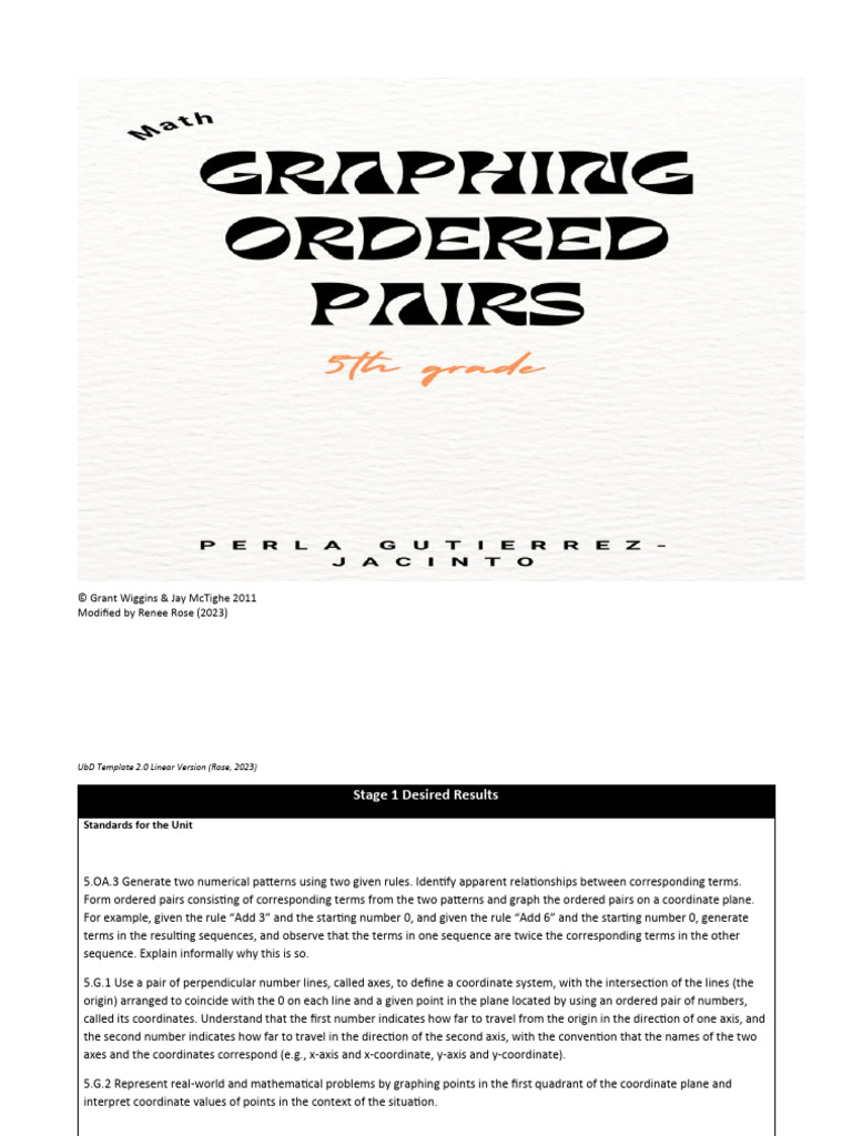 Understanding Ordered Pairs in Graphing | PDF | Cartesian Coordinate ...