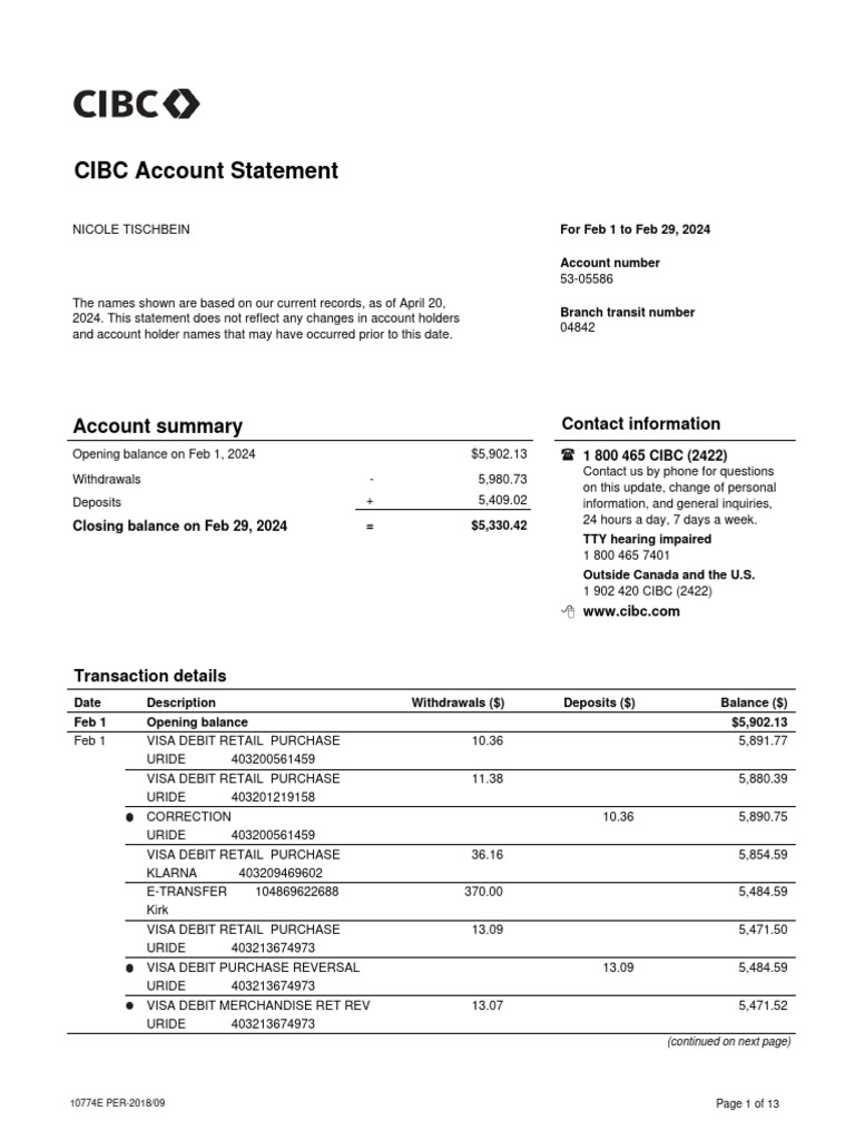 Account Statement 2 | PDF | Debit Card | Visa Inc.