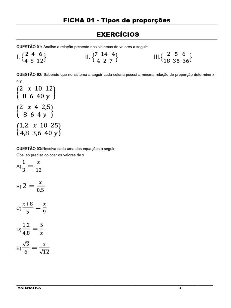 Proporção Direta e Inversa 1 | PDF