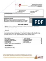 Practica No. 1 Reacciones Quimicas 1er. Parcial