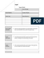 Scope of Work Template Word ProjectManager WLNK-FD