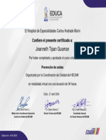 Certificado de PREVENCIÓN DE CAÍDAS 2024