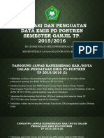 Evaluasi Dan Penguatan Data Emis PD Pontren 2015-2016