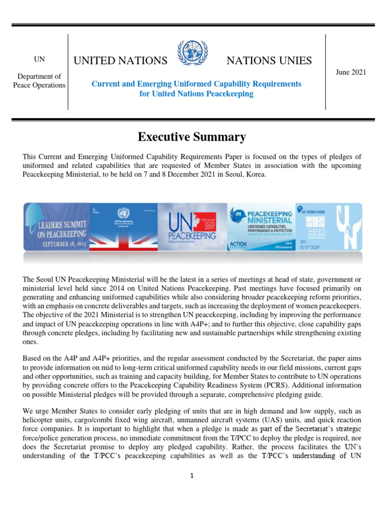 UN Peacekeeping Capability Requirements | PDF | United Nations ...