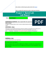Project 1 - Speed Lab Report
