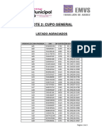 Listado Agraciados Sorteo Cupo 2 Fase II