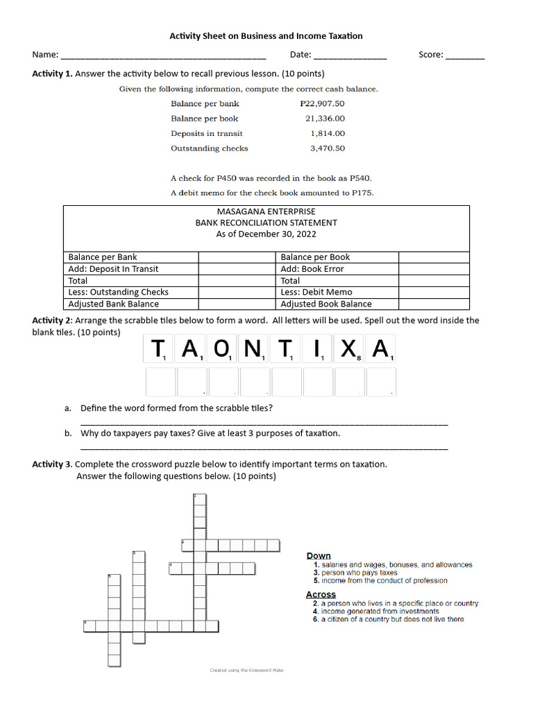 Async activity sheet fabm2 pdf taxes tax deduction