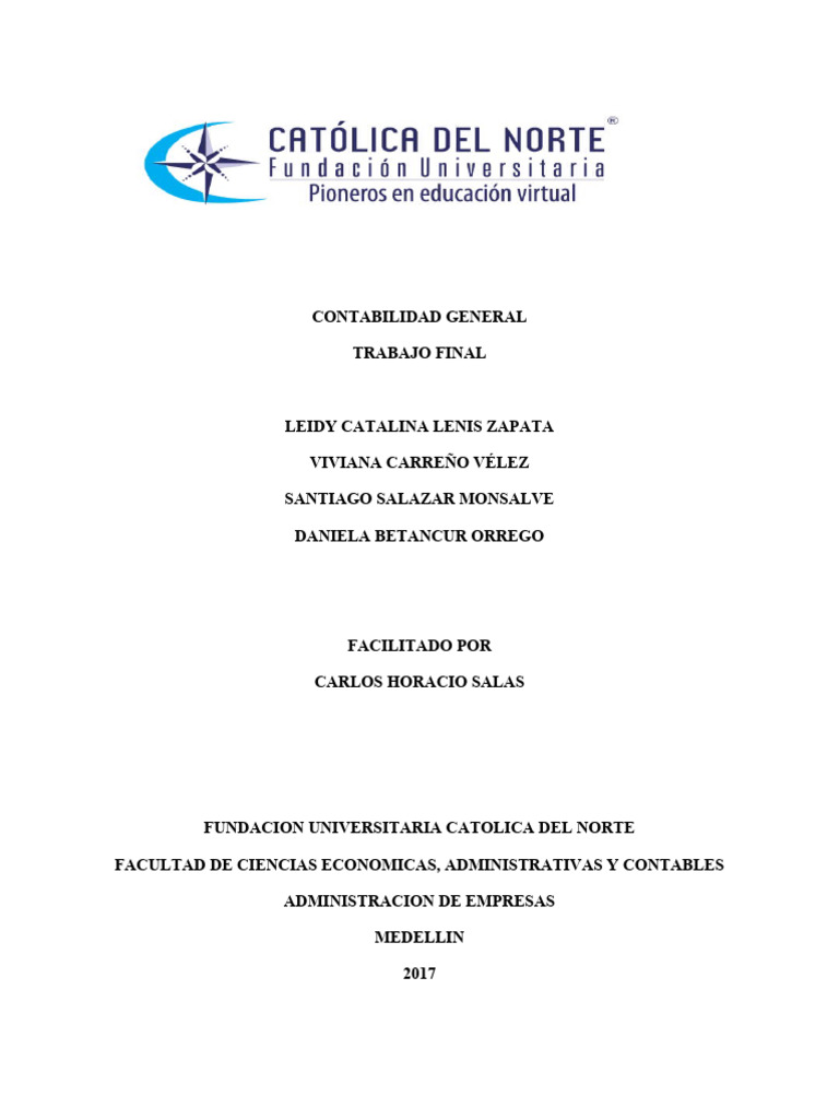 Contabilidad General: Trabajo Final | PDF | Contabilidad | Estado ...