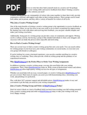 Creative Writing Groups