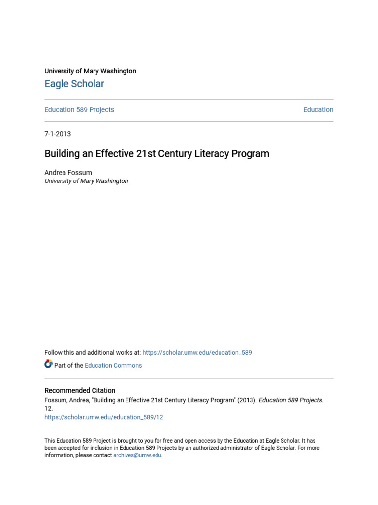 21st Century Literacy Program Strategies | PDF | Phonics | Literacy