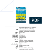 Relationship Marketing Winning and Keeping Customers (CIM Professional Development) (Adrian Payne, Martin Christopher, Helen Peck Etc.)