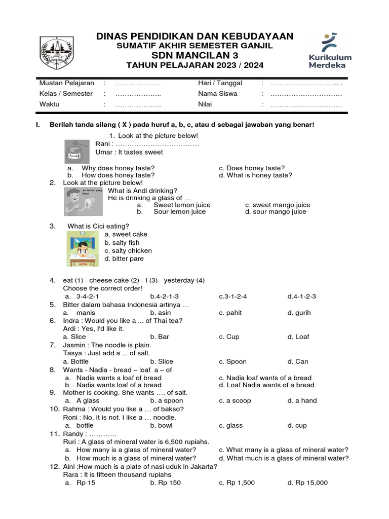 Sas Kelas 5 | PDF | Taste | Foods