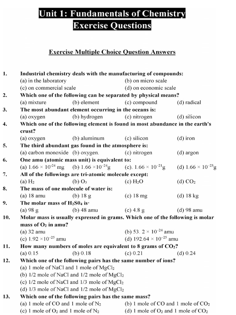9th Chemistry KPK Chapter 1 Fundamentals of Chemistry Notes | PDF