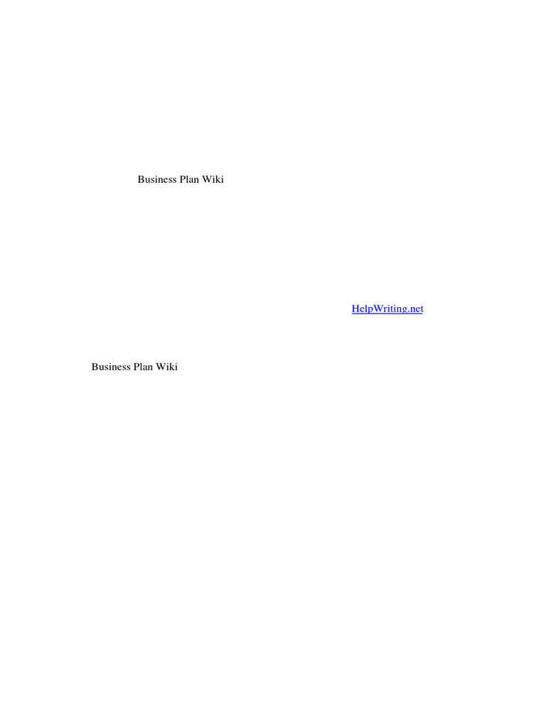Business Plan Wiki PDF Business Plan Marketing