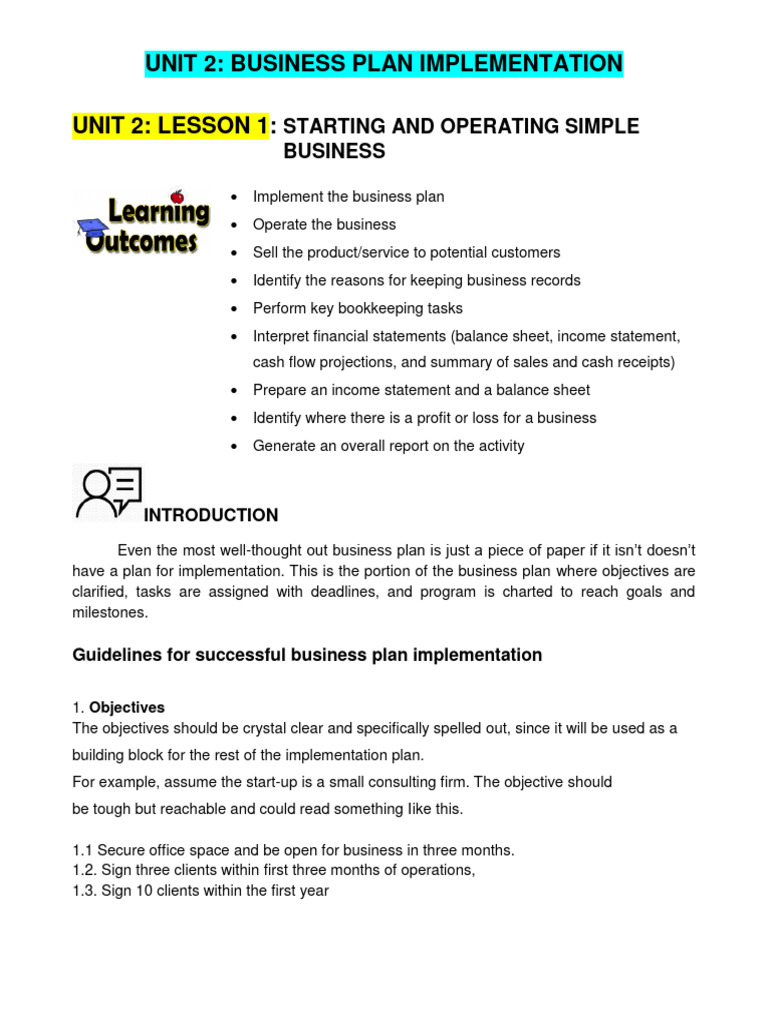 Business Plan Implementation Guide | PDF | Equity (Finance) | Dividend
