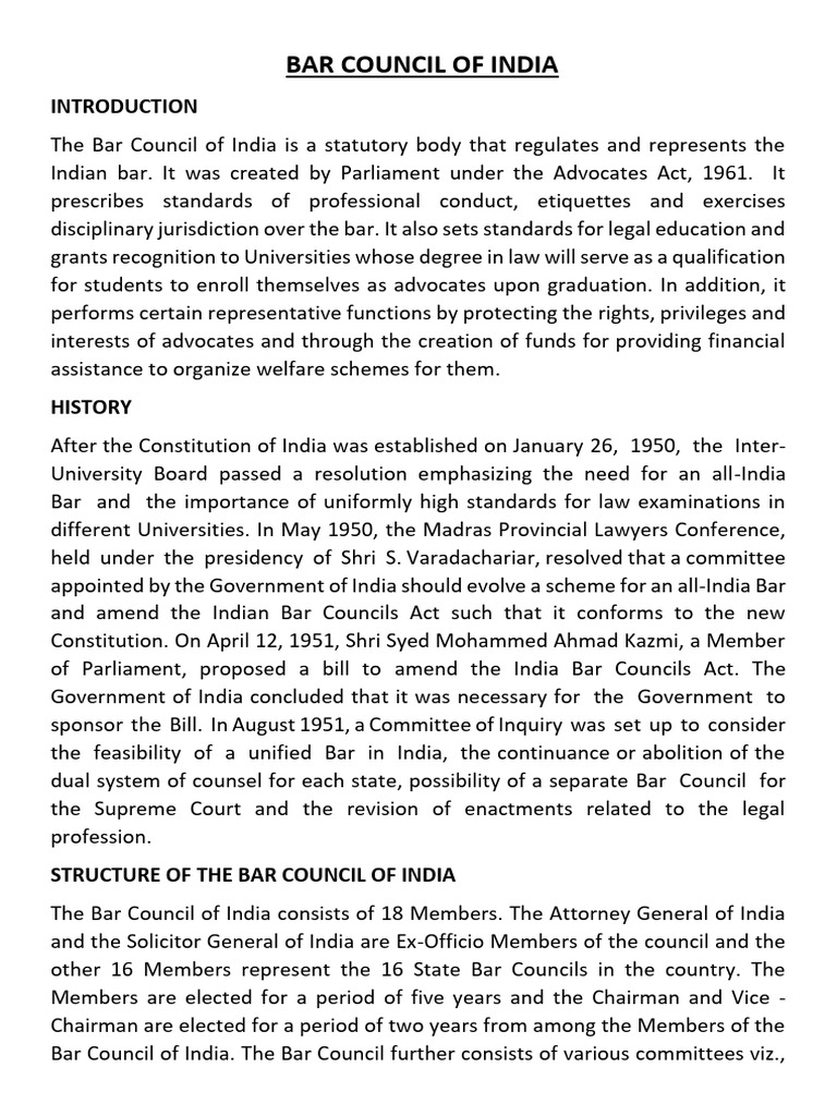 How To Get Registered In Bar Council Of India