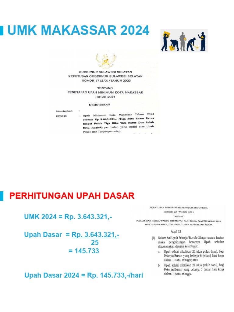 Upah Pekerja Konstruksi 2024 | PDF