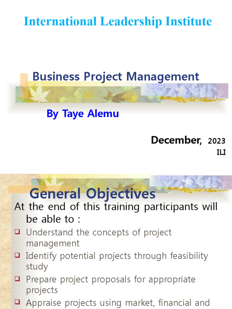 Business Project Management Training | PDF | Project Management | Goal