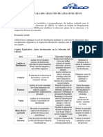 Informe Detallado Selección de Almacenes Steco