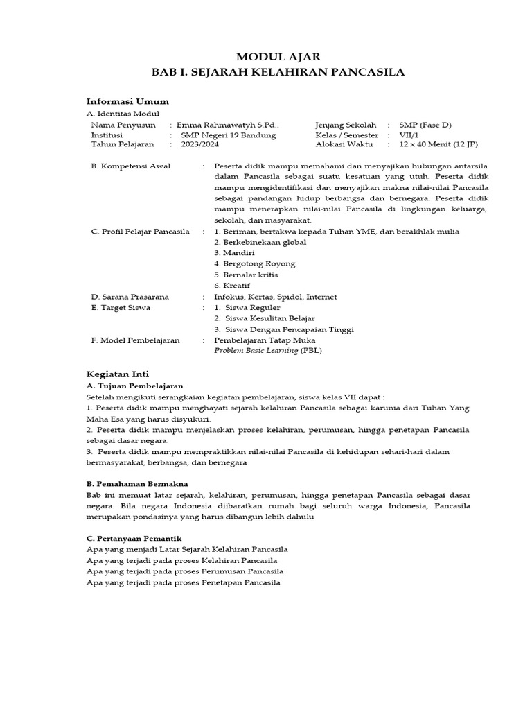 Modul Ajar Bab 1 Pdf