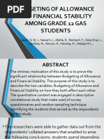 Budgeting of Allowance and Financial Stability Among Grade