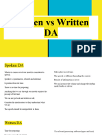 Spoken Vs Written DA