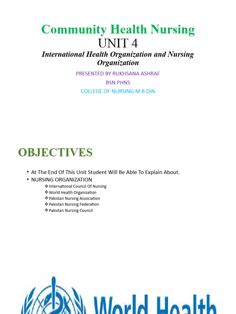 Community Health Nursing Unit 4 Download Free Pdf World Health